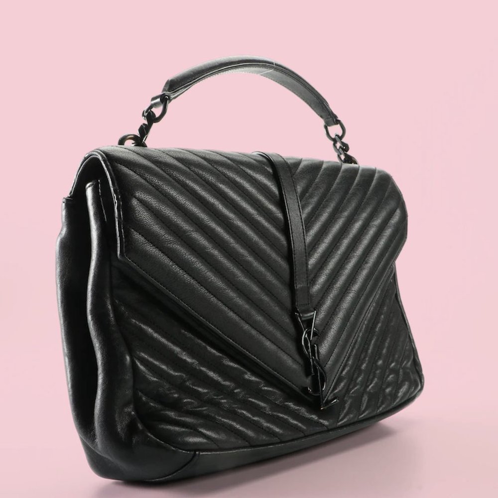 Saint Laurent College Large Quilted Shoulder Bag - Picture 2 of 12